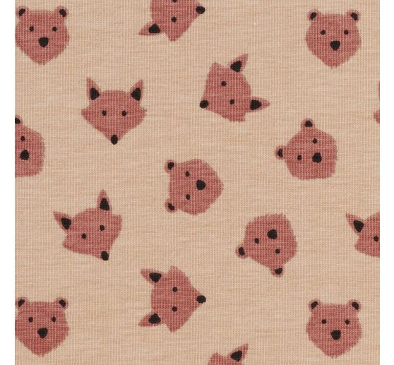 Jersey fabric "Fox and bear"
