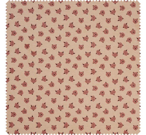 Jersey fabric "Fox and bear"