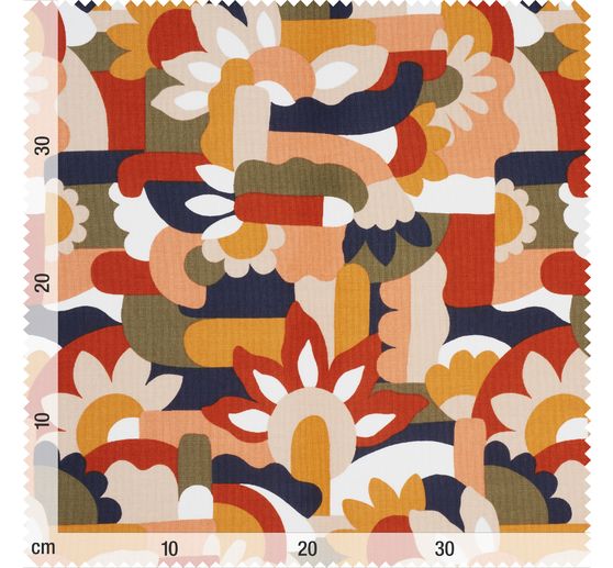 Half panama fabric "Naive flowers"