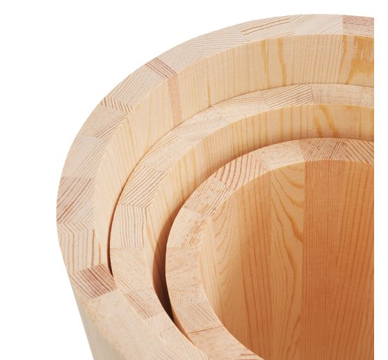 Drewniane doniczki na rośliny VBS, zestaw 3 sztuk