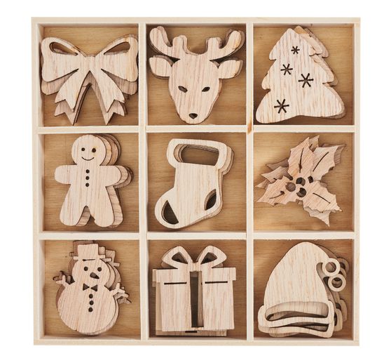 VBS Scatter decorations "Snowy" in wooden box