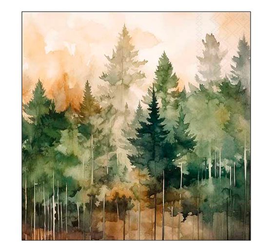 Napkins "Fir forest watercolor"