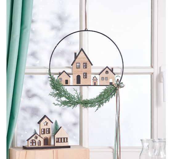 Pierścień dekoracyjny VBS "Wieniec z domami"