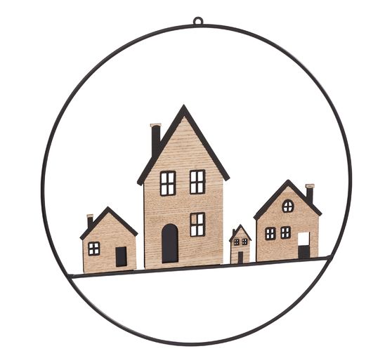 Pierścień dekoracyjny VBS "Wieniec z domami"