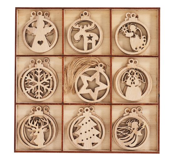 VBS Decoration pendant "Tree baubles" in wooden box