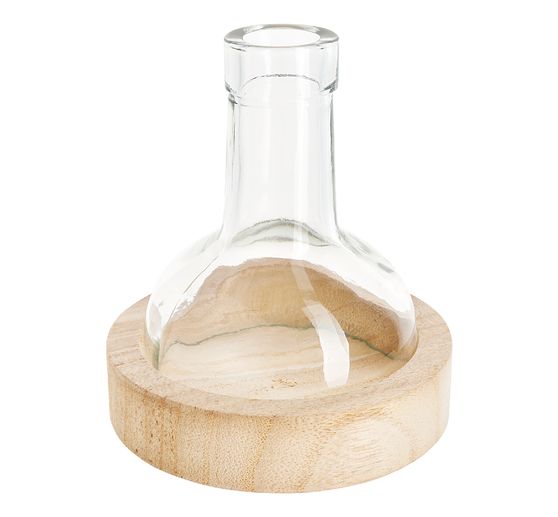 VBS Glass cap bottle with wooden base