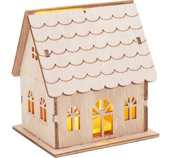 VBS Wooden building kit "House", incl. LEDs