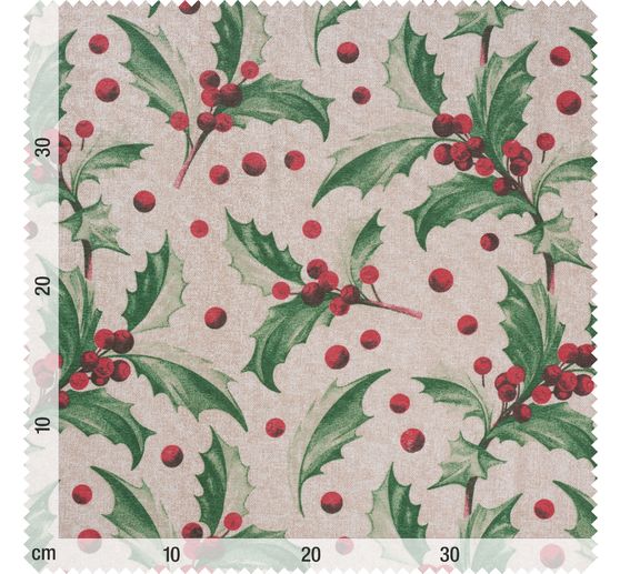 Motif fabric linen look "Ilex"