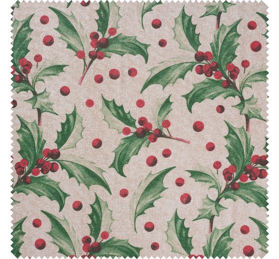 Motif fabric linen look "Ilex"