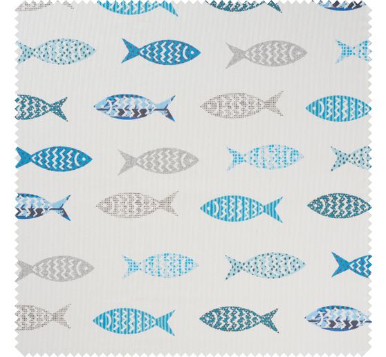 Cotton fabric "Fish", acrylic coated