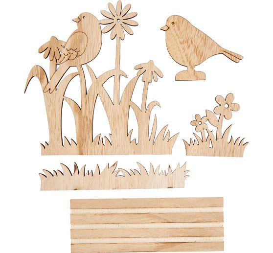 VBS Wooden building kit "Birds in the flower meadow"