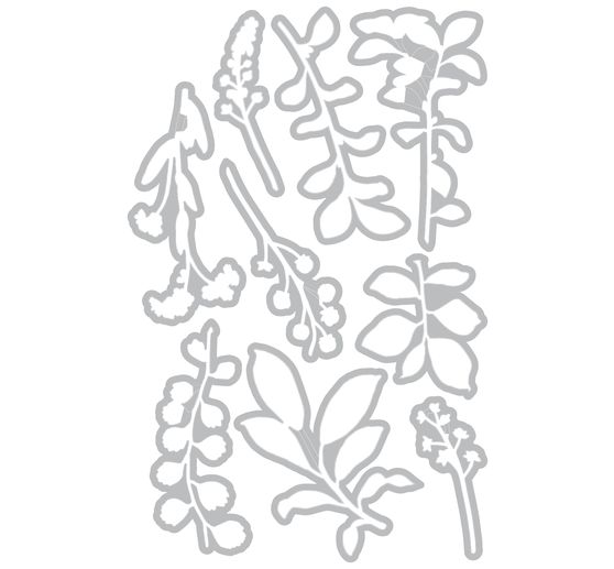 Wykrojnik Sizzix Framelits 49 and Market "Fine Stems 02".