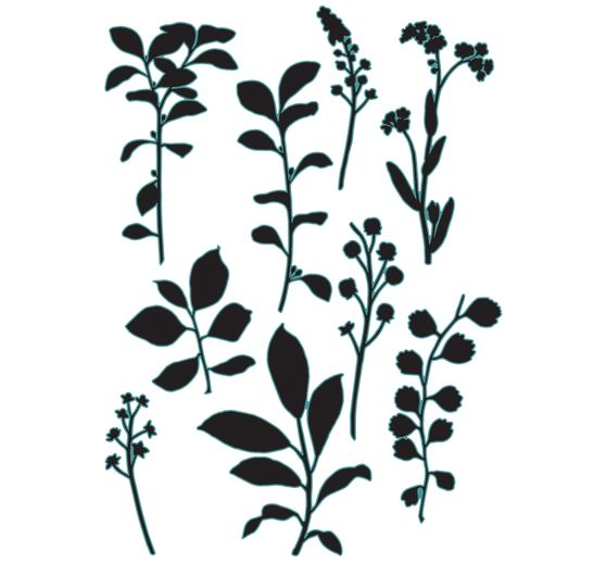 Wykrojnik Sizzix Framelits 49 and Market "Fine Stems 02".