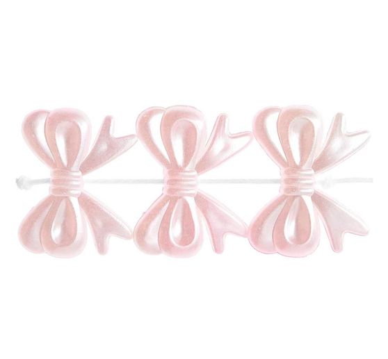 zestaw koralików itoshii "kokardki", perłowy róż