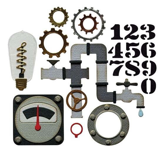 Sizzix Thinlits szablon do wykrojników "Vault Industrial by Tim Holtz"