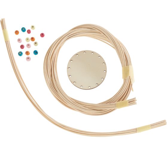 VBS Craft kit Rattan cane "Basket with wooden beads"
