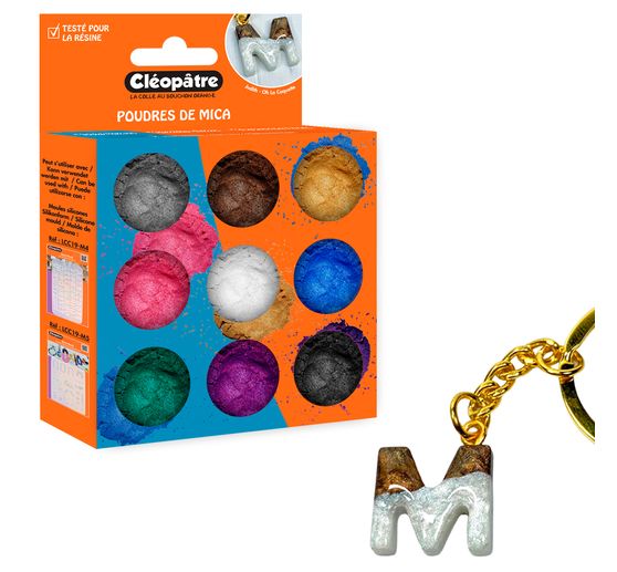 Zestaw kolorów miki w proszku, 9 słoiczków