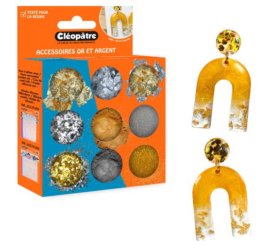 Mieszanka cząstek złota i srebra, 9 słoików