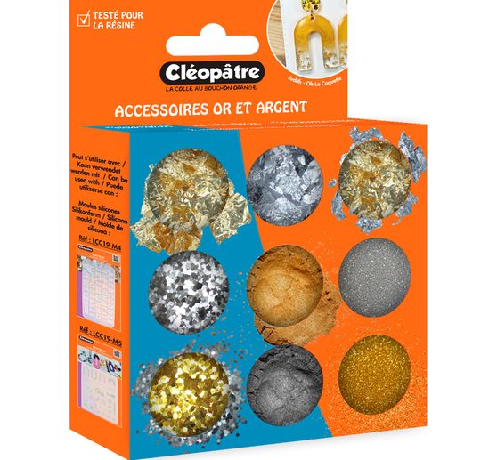 Mieszanka cząstek złota i srebra, 9 słoików