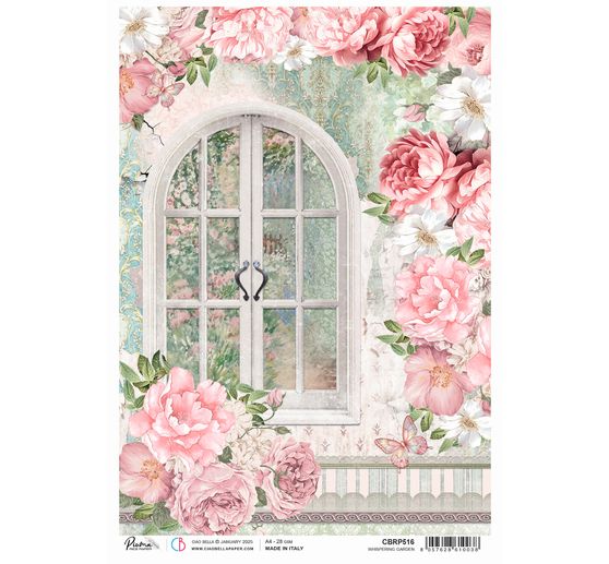 Motif straw silk "Whispering Garden"