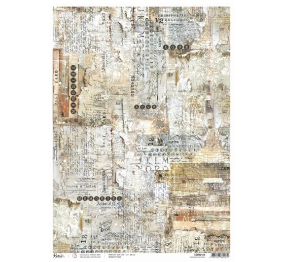 Motif straw silk "Memories on Paper"