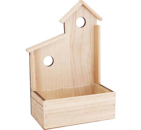 Drewniana miska na rośliny "Mały domek"