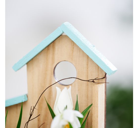 Drewniana miska na rośliny "Mały domek"