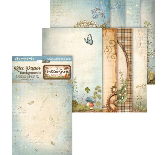 Tło słomkowe jedwabne z motywem "Ukryty gaj"