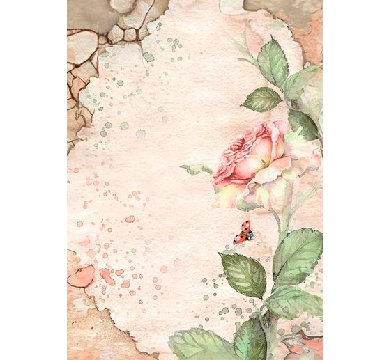 Motif straw silk backgrounds "House of Roses"