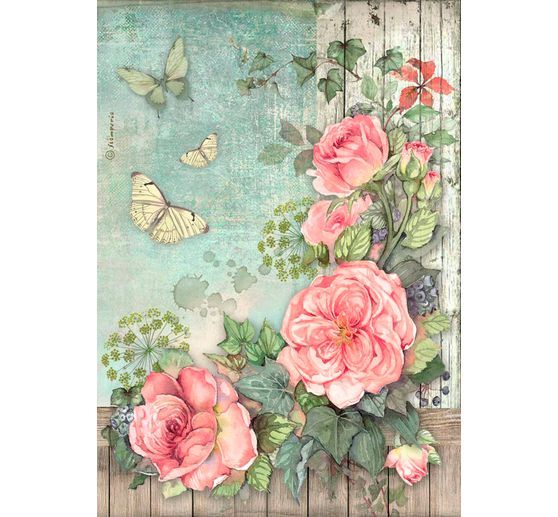 Jedwab słomkowy z motywem "House of Roses - Flower Corner