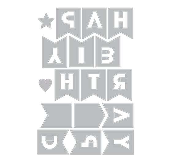 Szablon do wykrojników Sizzix Thinlits "Birthday Bunting by Catherine Pooler".