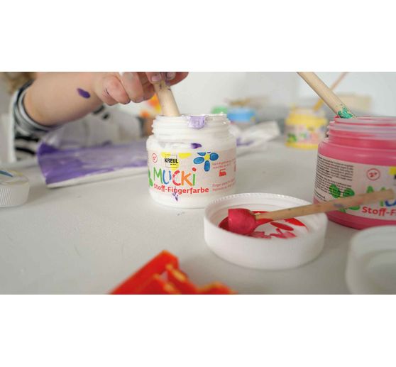MUCKI Fabric finger paint, set of 6