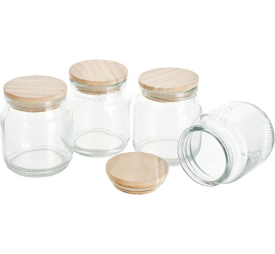 Słoik do przechowywania VBS z drewnianą pokrywką