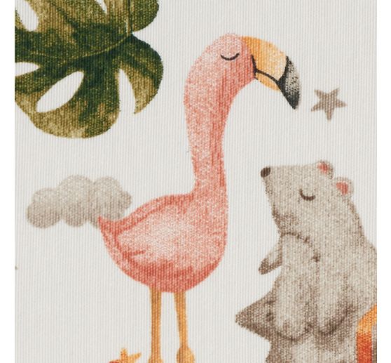 Lniany materiał z motywem "Junior"