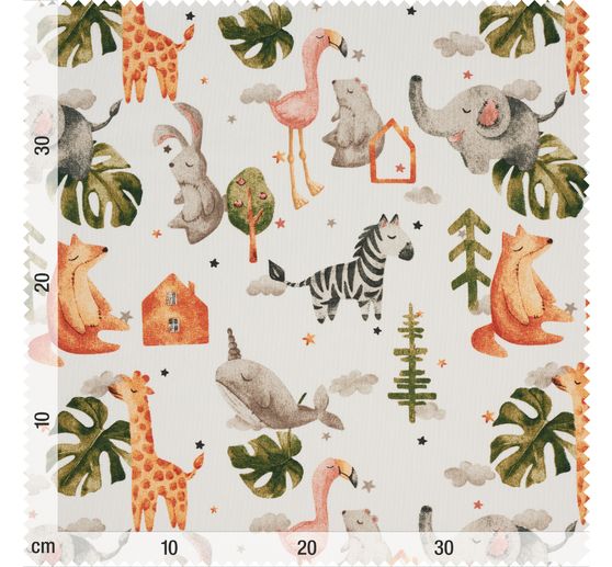 Lniany materiał z motywem "Junior"