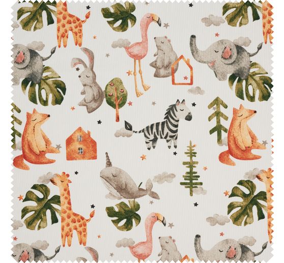 Lniany materiał z motywem "Junior"