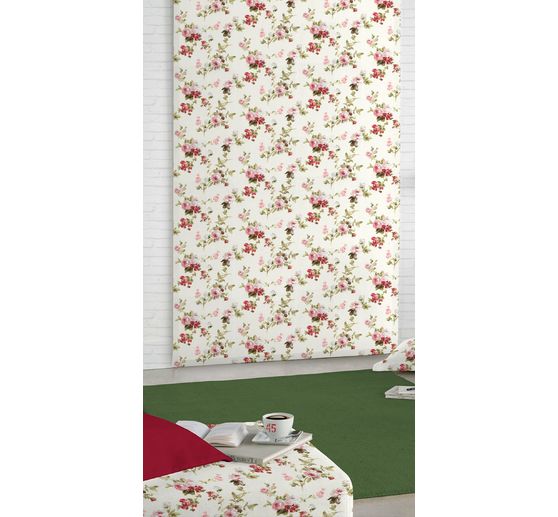 Motif fabric linen look "Roses"
