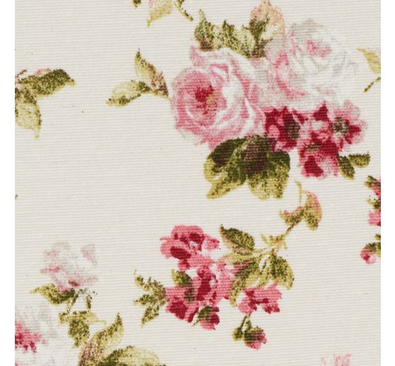 Motif fabric linen look "Roses"