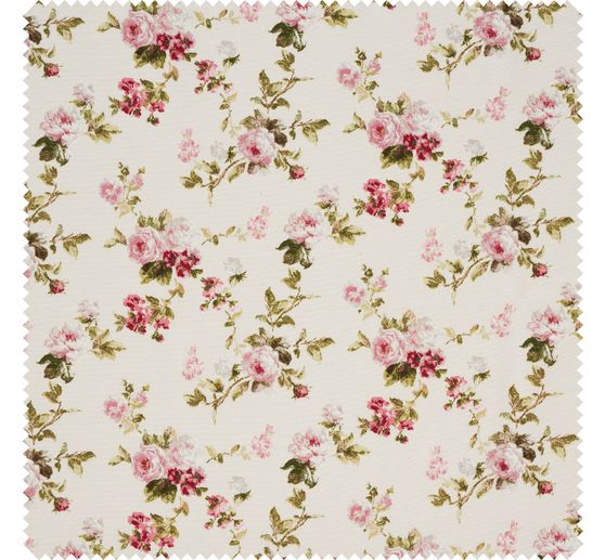 Motif fabric linen look "Roses"