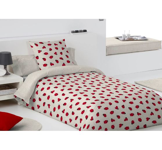 Motif fabric linen look "Ladybird"