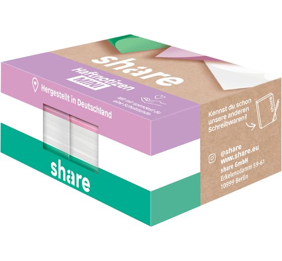 notatnik samoprzylepny share mini, 6x100 kartek