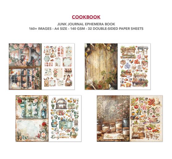 Junk Journal & Ephemera Book "Cookbook"