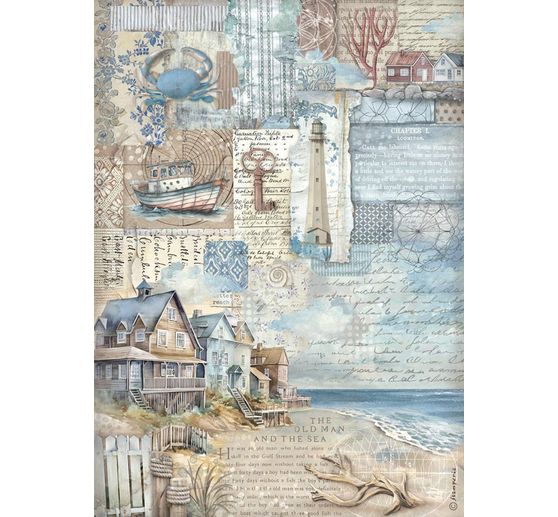 Motif straw silk "Silent Sea - Landscape"