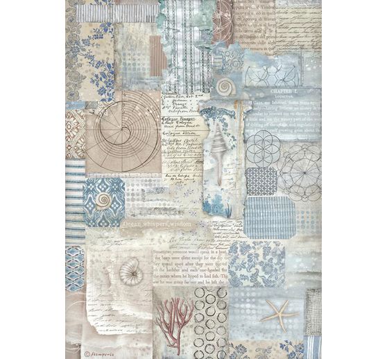 Motif straw silk "Silent Sea - Texture"