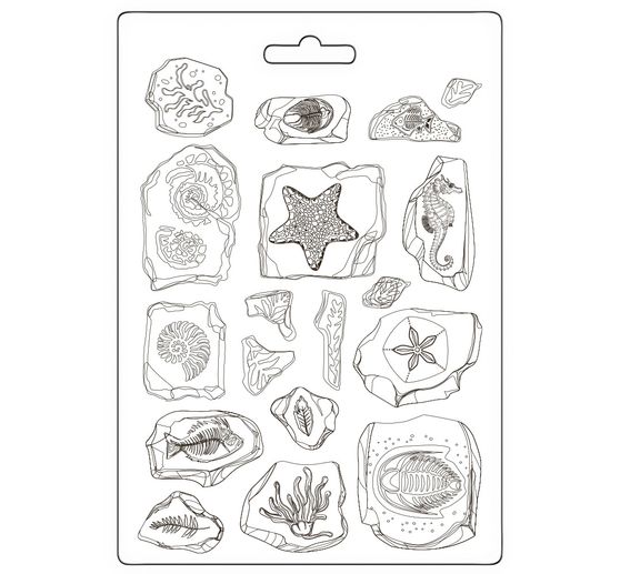 Miękka forma do modelowania A5 "Morze ciszy - skamieniałości"