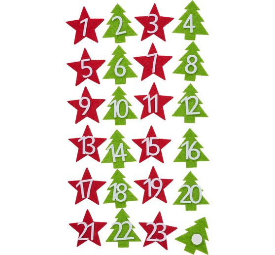 Filcowe cyfry adwentowe VBS z punktem klejącym