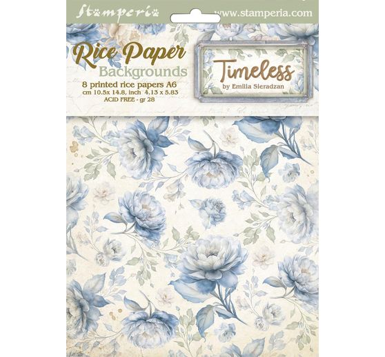 Motif straw silk backgrounds "Timeless", DIN A6, set of 8