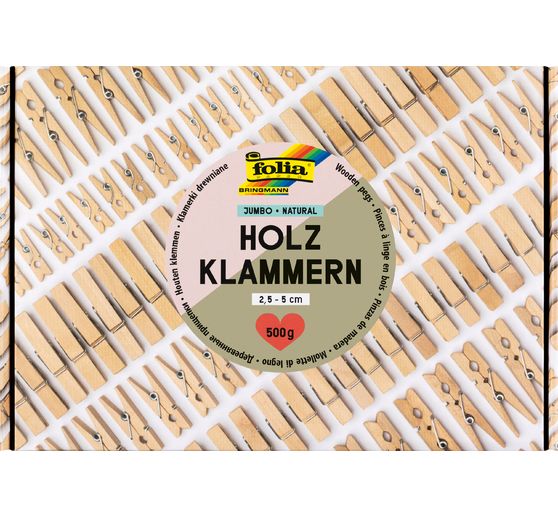 Wooden clips Jumbo Pack "Naturel"