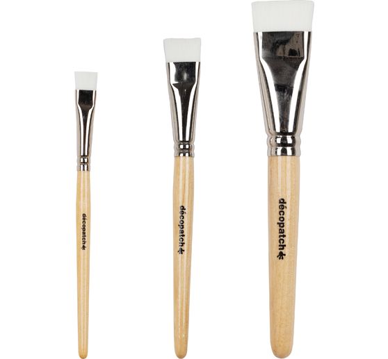 Pędzle nylonowe Décopatch, zestaw 3 sztuk