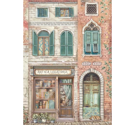 Motif straw silk "Venice City of Art - Legatoria"